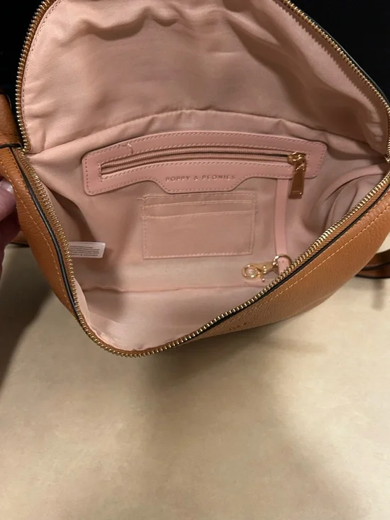 Poppy and Peonies Vegan Leather Crossbody Belt Bag - Picture 9 of 15